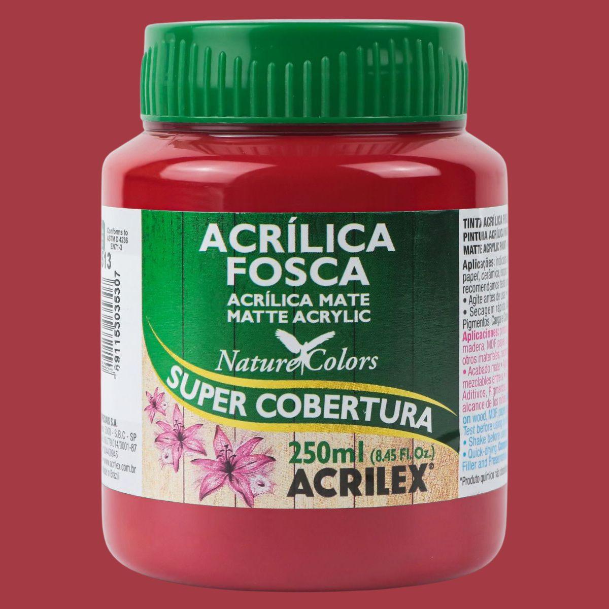 Tinta Acrílica Fosca Acrilex 250ml Nature Colors Alta Cobertura - Palácio da Arte