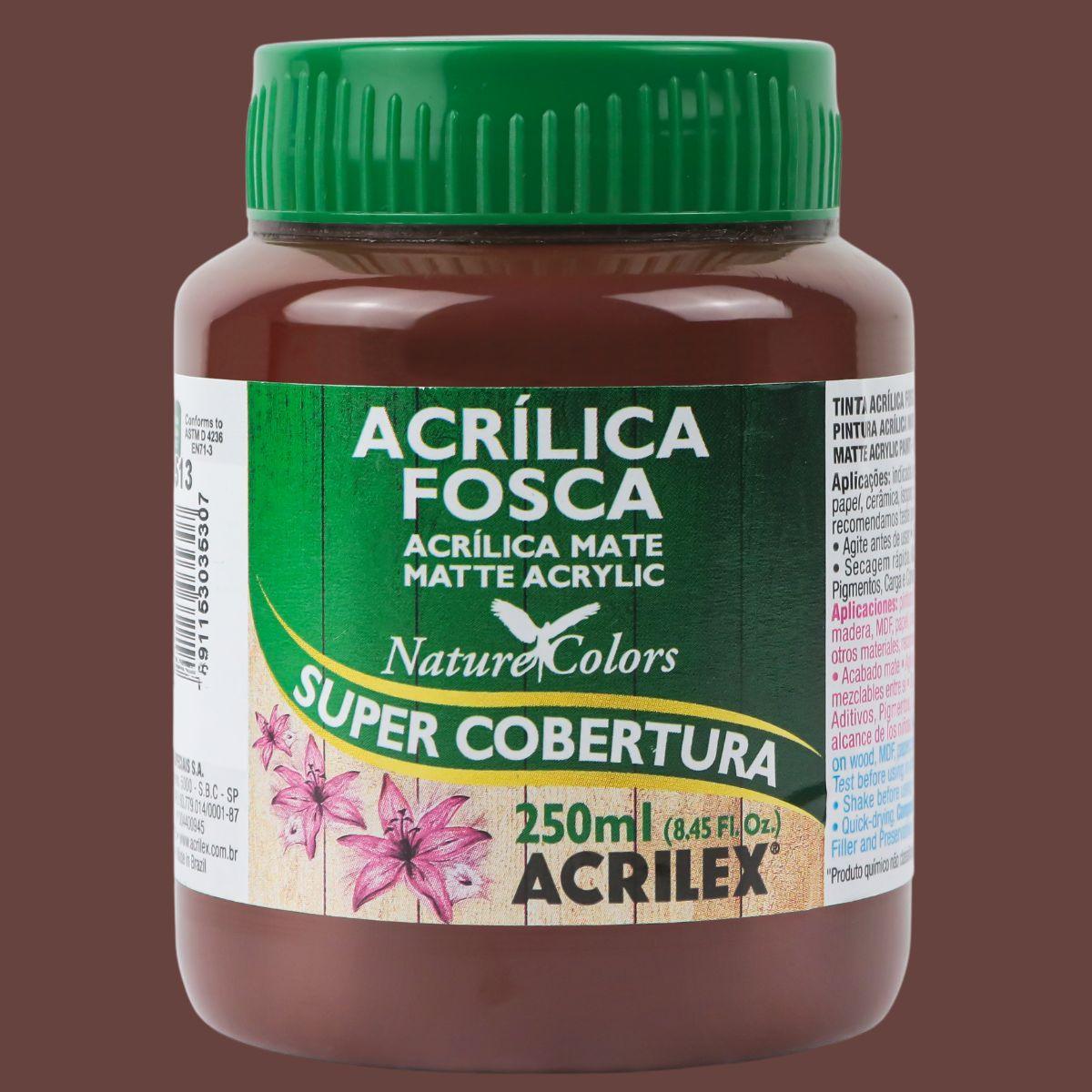Tinta Acrílica Fosca Acrilex 250ml Nature Colors Alta Cobertura - Palácio da Arte