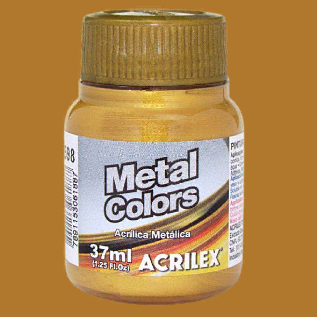 Tinta Acrílica Metálica Acrilex 37ml Metal Colors - Palácio da Arte