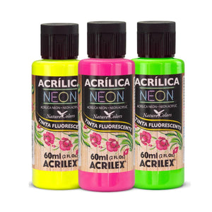 Tinta Acrílica Neon Acrilex 60ml Nature Colors Tinta Fluorescente - Palácio da Arte