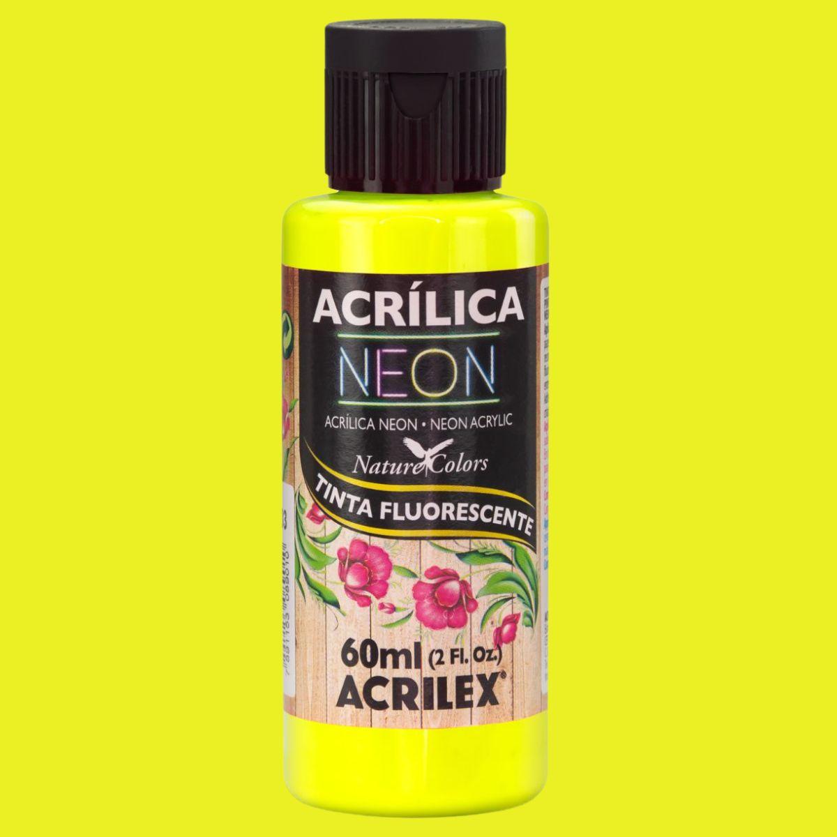 Tinta Acrílica Neon Acrilex 60ml Nature Colors Tinta Fluorescente - Palácio da Arte