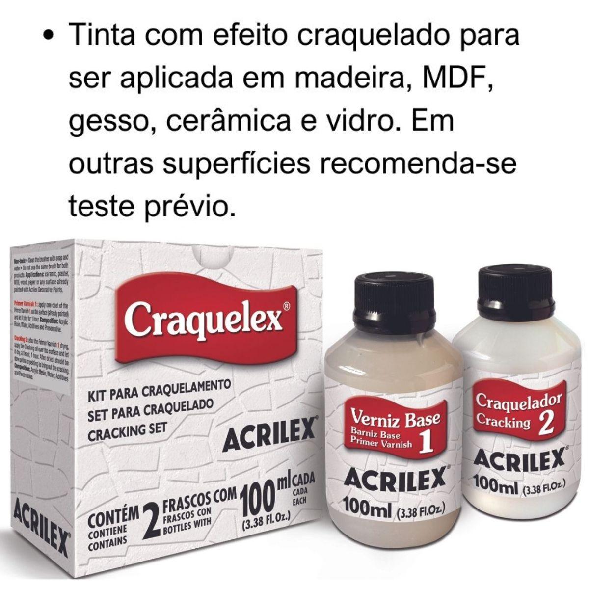 Tinta Craquelex Color Acrilex 2 Potes 100ml Incolor - Palácio da Arte