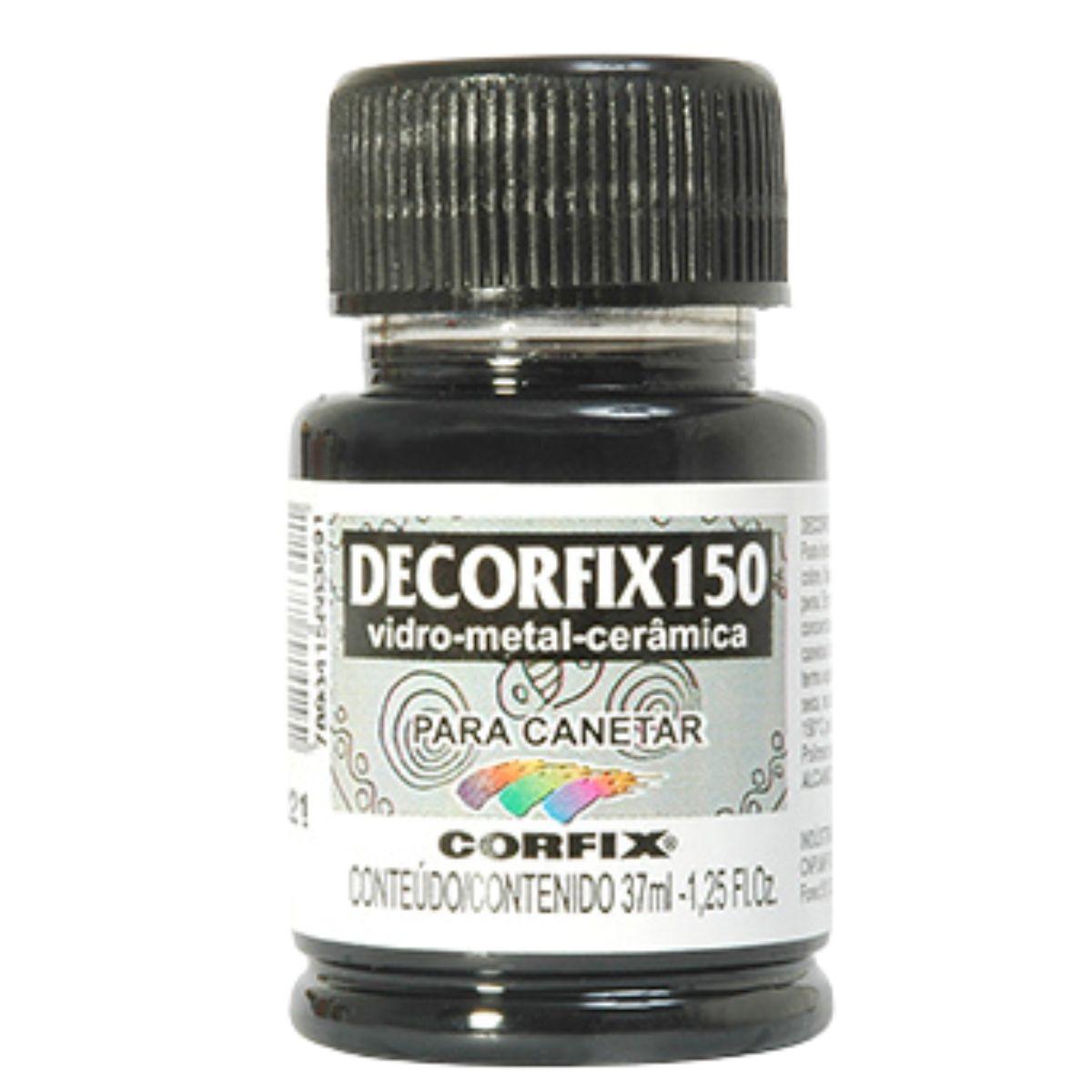 Tinta Decorfix 150 para Canetar Corfix Preto 37ml - Palácio da Arte