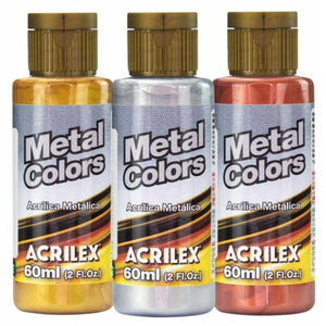 Tinta Metal Colors Acrilex Acrílica Metálica 60ml - Palácio da Arte