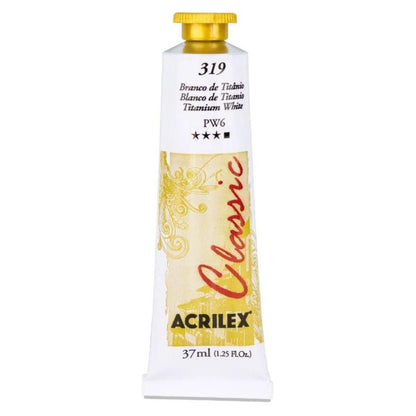 Tinta Oil Colors Acrilex 37ml - 319 Branco de Titânio - Palácio da Arte