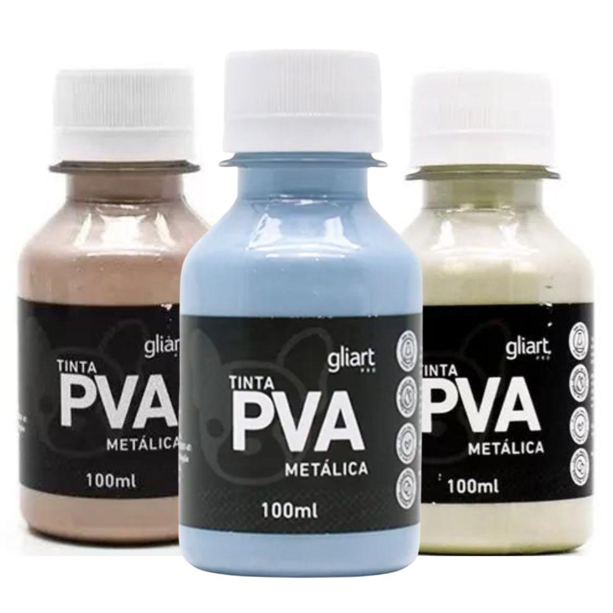 Tinta PVA Metálica Gliart 100ml Grupo I - Palácio da Arte