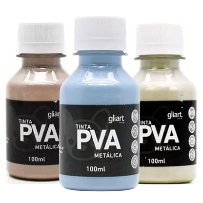 Tinta PVA Metálica Gliart 100ml Grupo I - Palácio da Arte