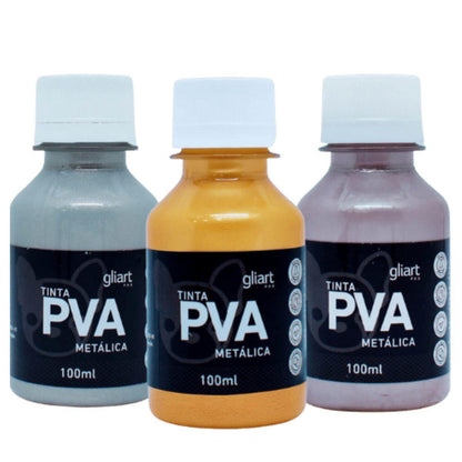Tinta PVA Metálica Gliart 100ml Grupo II - Palácio da Arte