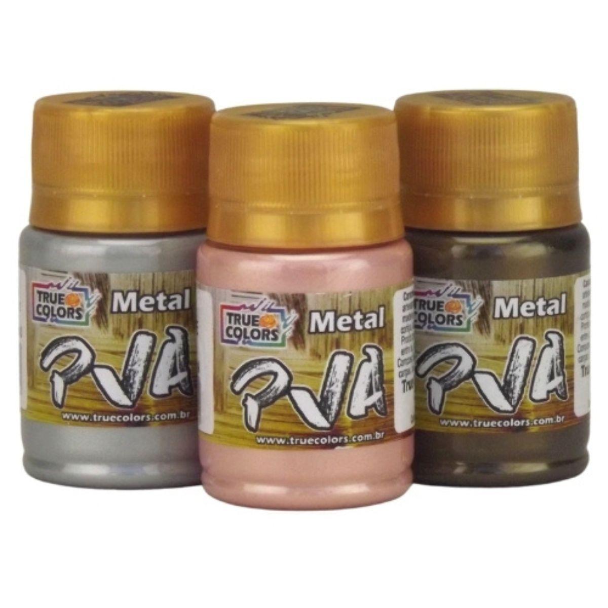 Tinta PVA True Colors 37ml Metálica - Palácio da Arte