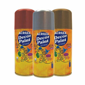 Tinta Spray Decor Paint Acrilex 150ml Metalizada - Palácio da Arte