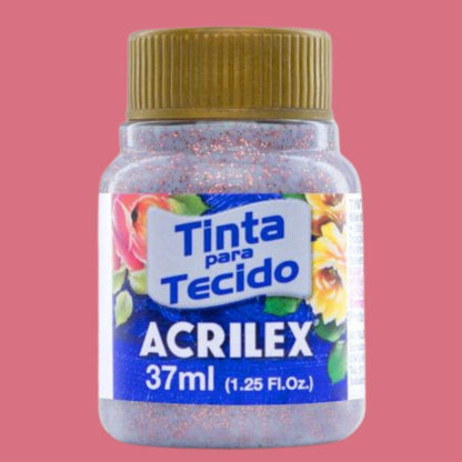 Tinta Tecido Acrilex 37ml Glitter - Palácio da Arte