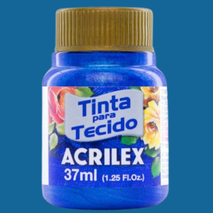 Tinta Tecido Acrilex 37ml Metálica - Palácio da Arte