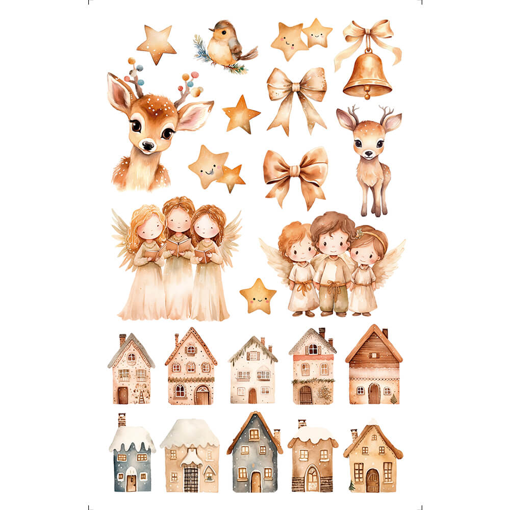 Transfer de Imagem 10x15 TISN-011 Natal Casinhas e Anjinhos - Palácio da Arte