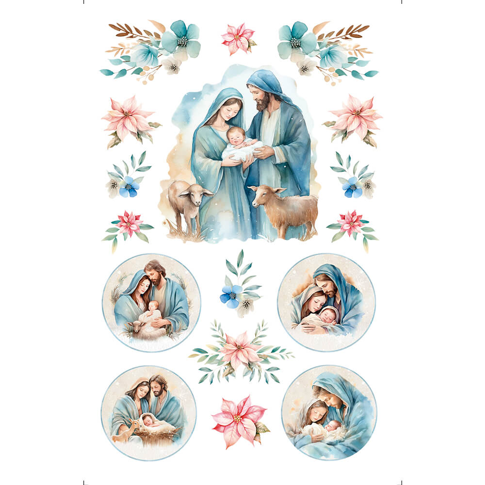 Transfer de Imagem 10x15 TISN-012 Natal Familia Sagrada - Palácio da Arte