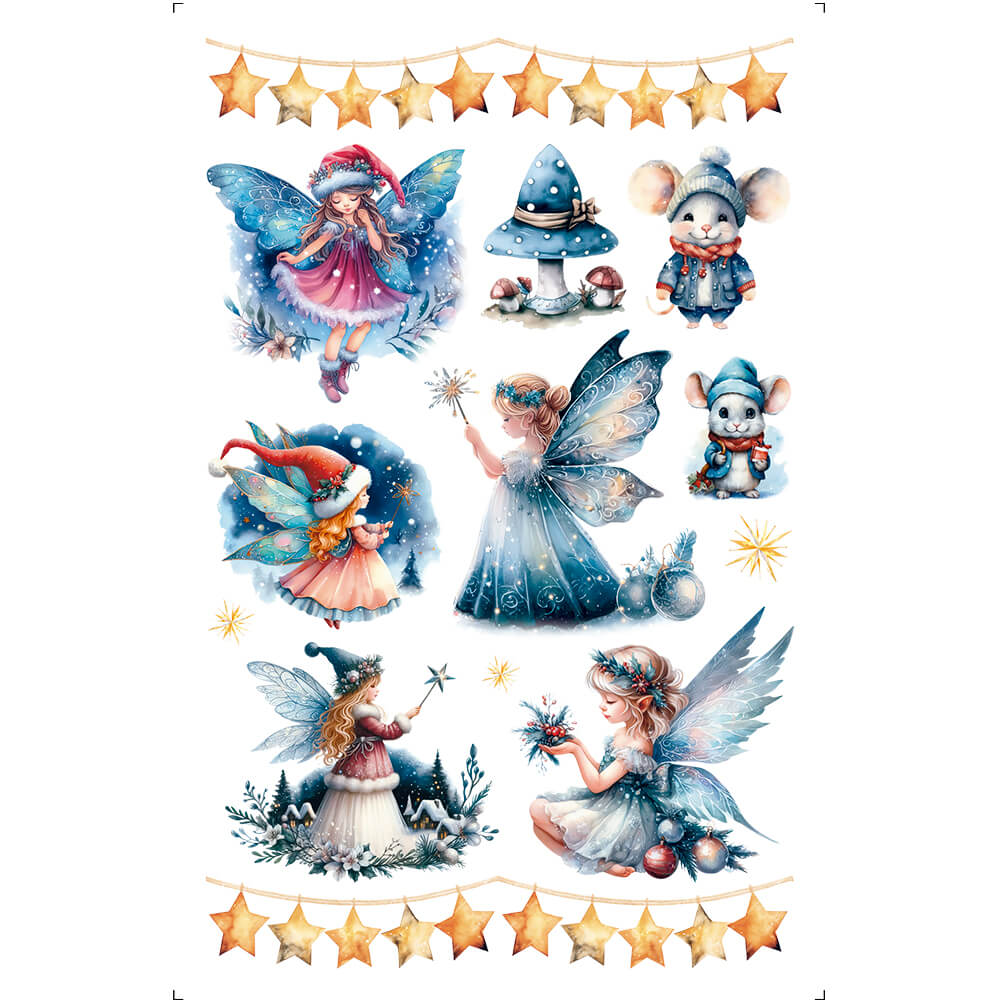 Transfer de Imagem 10x15 TISN-019 Natal Fadas e Ratinhos - Palácio da Arte