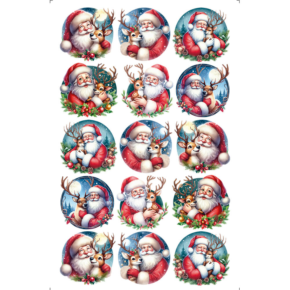 Transfer de Imagem 10x15 TISN-021 Natal Papai Noel e Cervo - Palácio da Arte
