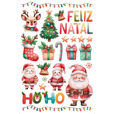 Transfer de Imagem Big 19,5x29,5 TIBN-004 Natal Papai Noel - Palácio da Arte