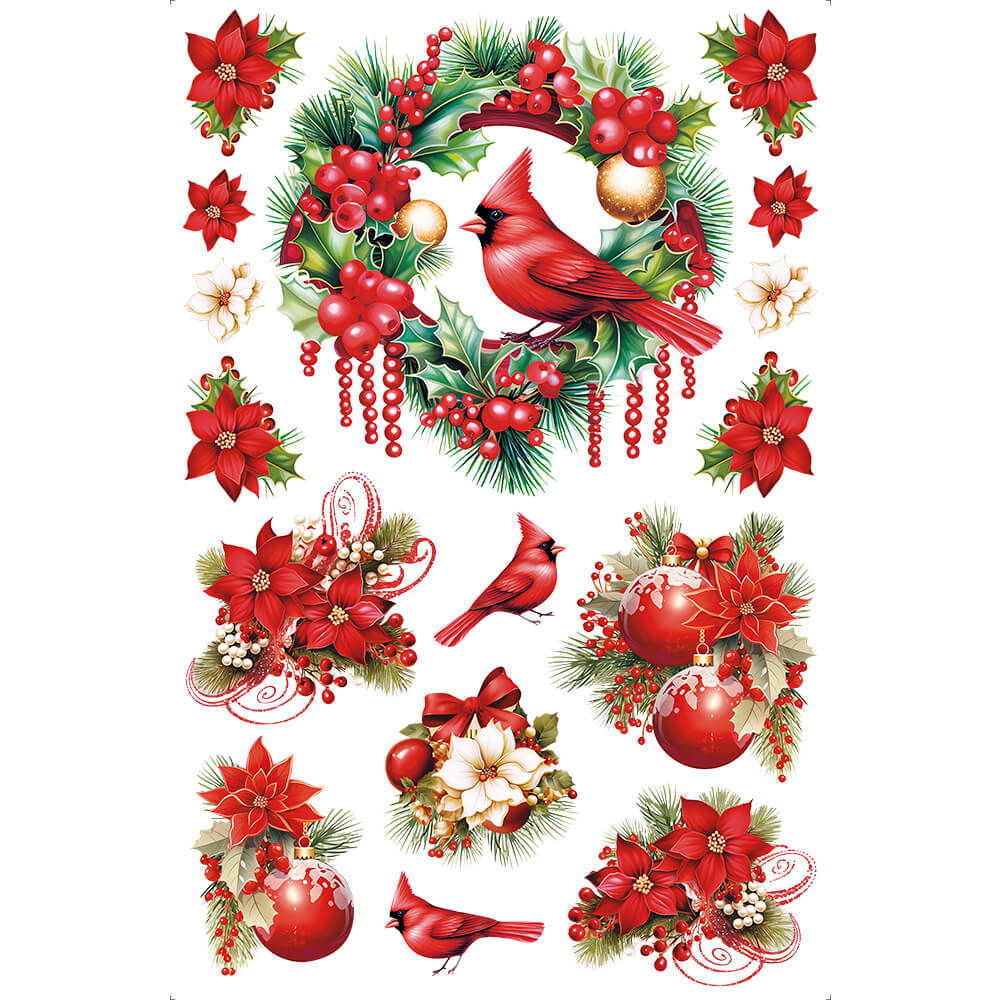 Transfer de Imagem Big 19,5x29,5 TIBN-005 Natal Poinsétias - Palácio da Arte