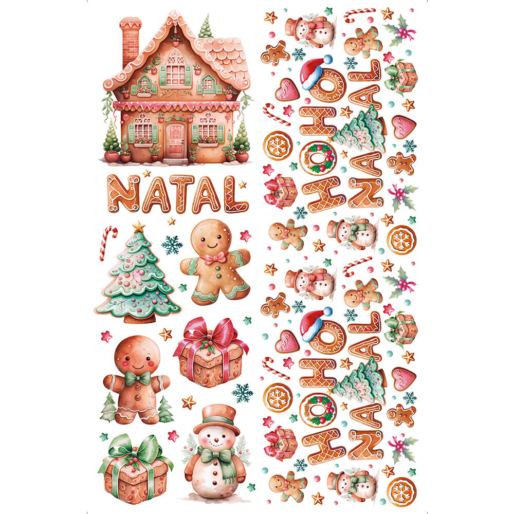Transfer de Imagem Big 19,5x29,5 TIBN-009 Natal Casinha de Biscoitos - Palácio da Arte