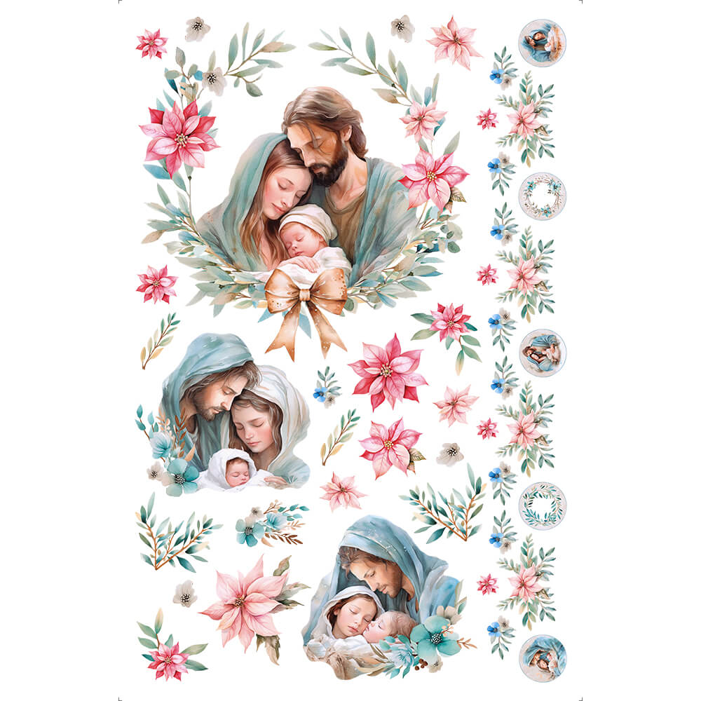 Transfer de Imagem Big 19,5x29,5 TIBN-013 Natal Sagrada Familia - Palácio da Arte