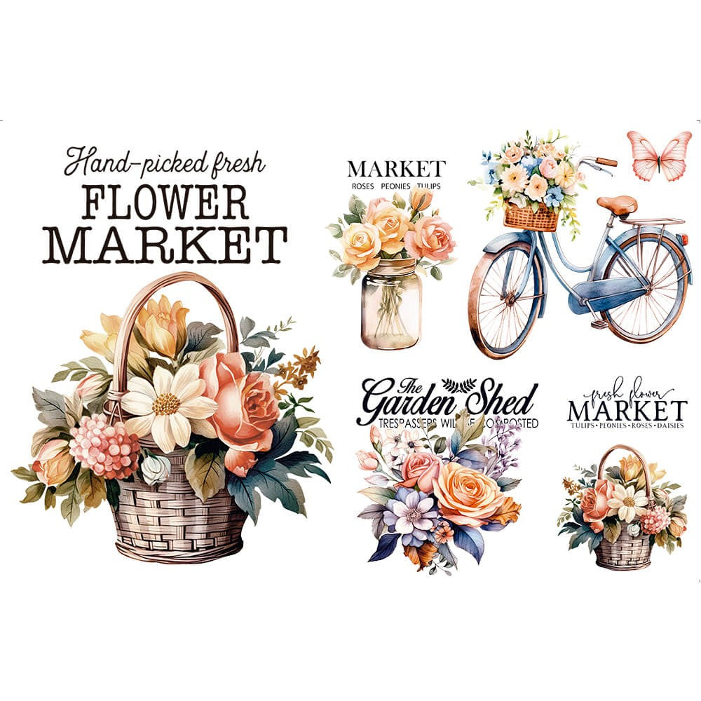 Transfer de Imagem Litoarte 19,5x29,5 TIB-006 Flower Market - Palácio da Arte