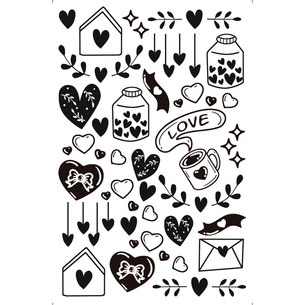 Transfer de Imagem Litoarte 9,8x15 TIS-016 Love com Corações - Palácio da Arte