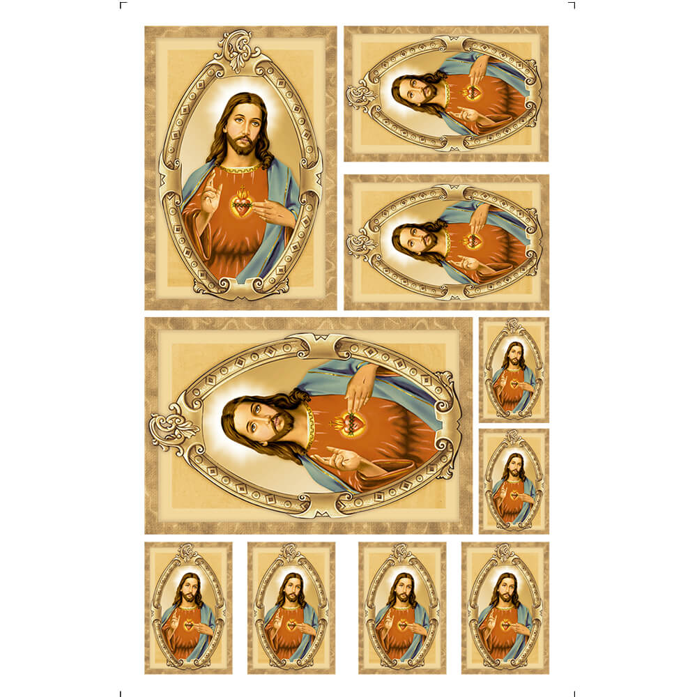 Transfer de Imagem Litoarte 9,8x15 TIS-033 Sagrado Coração de Jesus - Palácio da Arte