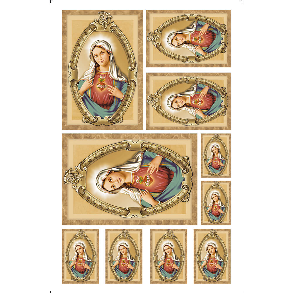 Transfer de Imagem Litoarte 9,8x15 TIS-034 Sagrado Coração de Maria - Palácio da Arte