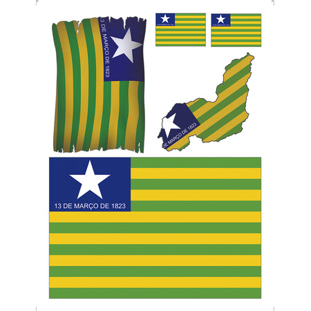 Transfer de Imagem Litoarte 9,8x7,5cm TI-019 Bandeira do Piauí - Palácio da Arte