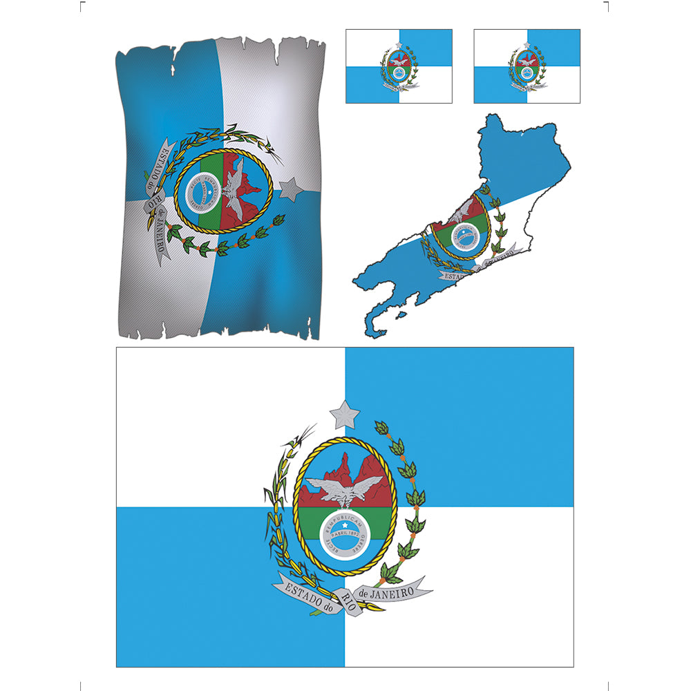 Transfer de Imagem Litoarte 9,8x7,5cm TI-020 Bandeira do Rio de Janeiro - Palácio da Arte