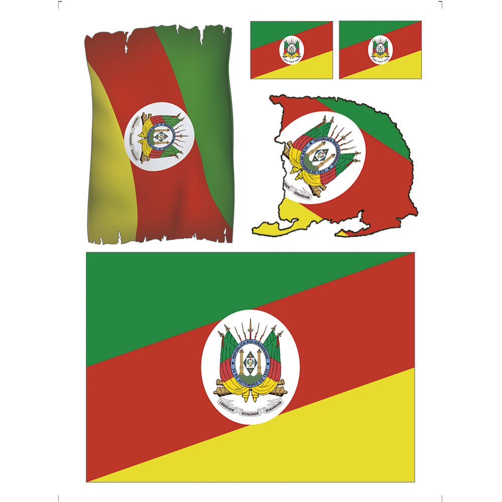 Transfer de Imagem Litoarte 9,8x7,5cm TI-022 Bandeira do Rio Grande do Sul - Palácio da Arte