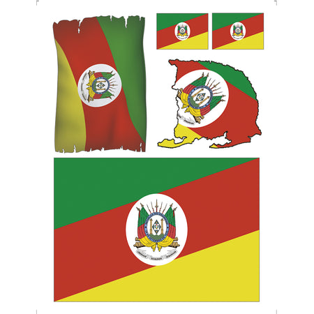 Transfer de Imagem Litoarte 9,8x7,5cm TI-022 Bandeira do Rio Grande do Sul - Palácio da Arte
