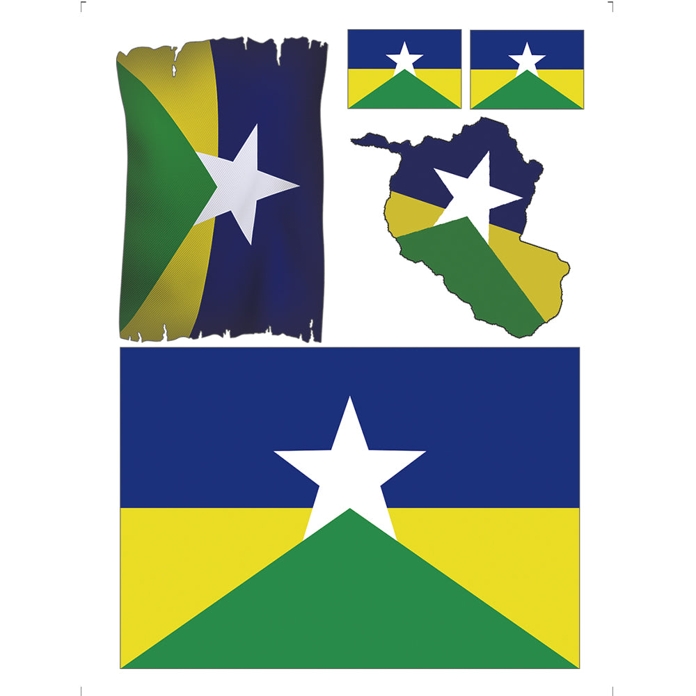 Transfer de Imagem Litoarte 9,8x7,5cm TI-023 Bandeira de Rondônia - Palácio da Arte