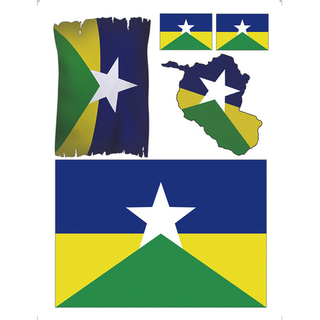 Transfer de Imagem Litoarte 9,8x7,5cm TI-023 Bandeira de Rondônia - Palácio da Arte