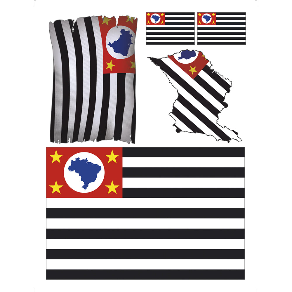 Transfer de Imagem Litoarte 9,8x7,5cm TI-026 Bandeira de São Paulo - Palácio da Arte