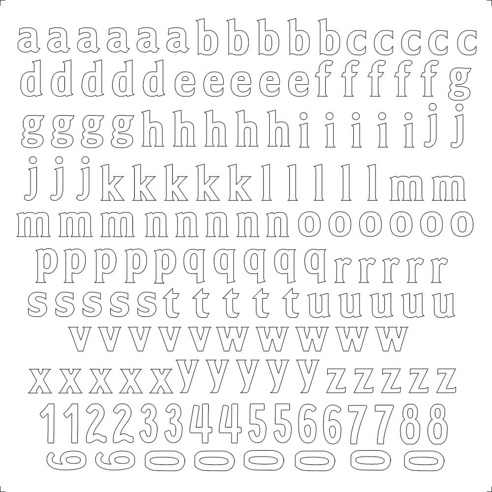 Transfer Têxtil Litoarte 13,5x13,5 TTQ4-044 Alfabeto Minúsculo Letra 0,7cm Branco - Palácio da Arte