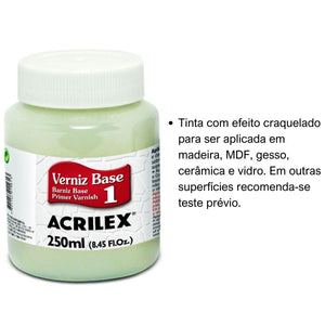 Verniz Acrilex Base 1 Craquelex Color 250ml Incolor - Palácio da Arte