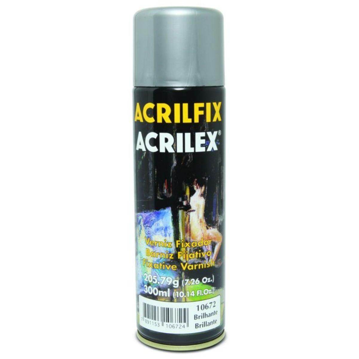 Verniz Acrilex Brilhante Acrilfix Spray 300ml - Palácio da Arte