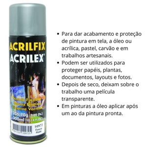 Verniz Acrilex Fosco Acrilfix Spray 300ml - Palácio da Arte