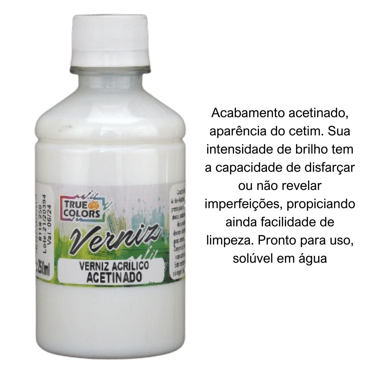 Verniz Acrílico Acetinado 250ml True Colors - Palácio da Arte