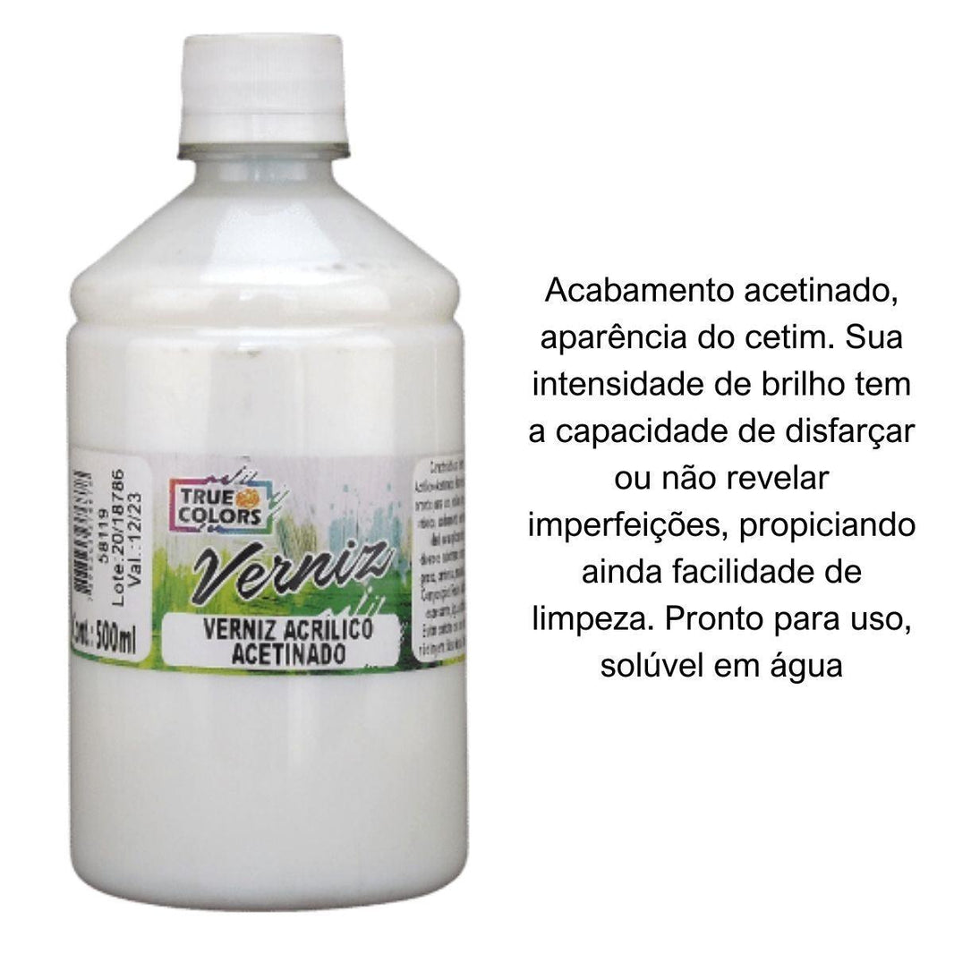 Verniz Acrílico Acetinado 500ml True Colors - Palácio da Arte