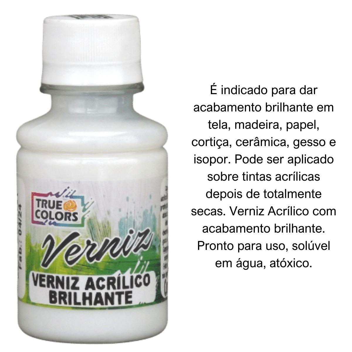 Verniz Acrílico Brilhante 100ml True Colors - Palácio da Arte