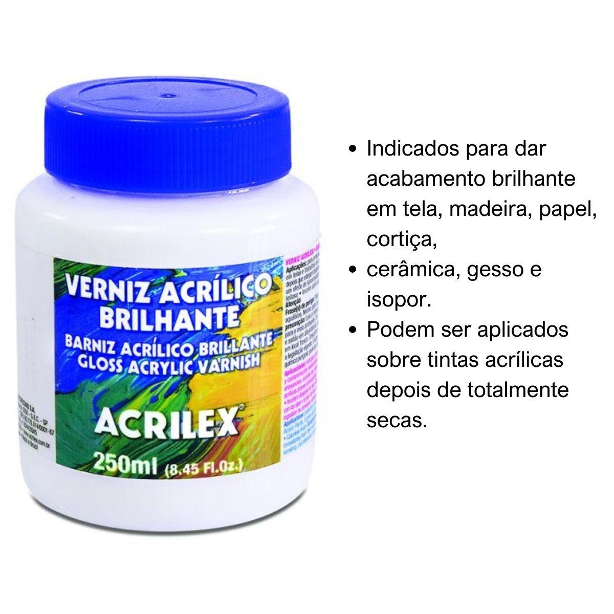 Verniz Acrílico Brilhante Acrilex 250ml - Palácio da Arte