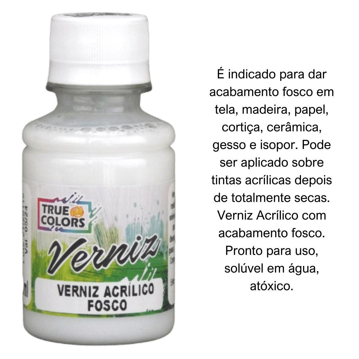 Verniz Acrílico Fosco 100ml True Colors - Palácio da Arte