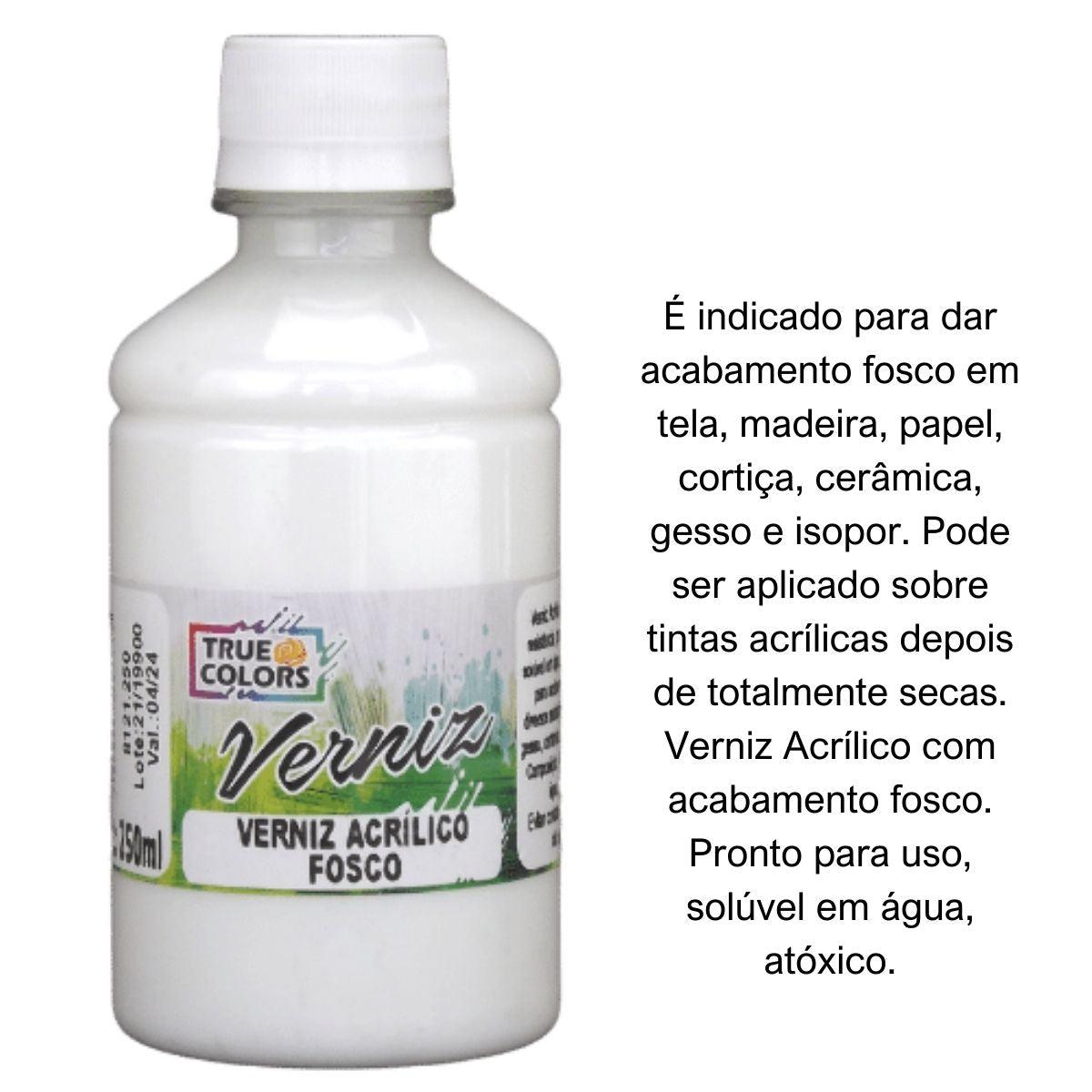 Verniz Acrílico Fosco 250ml True Colors - Palácio da Arte