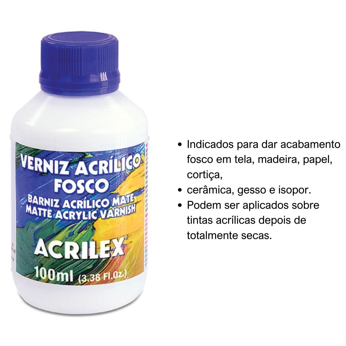 Verniz Acrílico Fosco Acrilex 100ml - Palácio da Arte