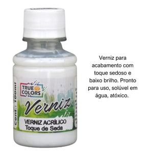 Verniz Acrílico Toque de Seda 100ml True Colors - Palácio da Arte