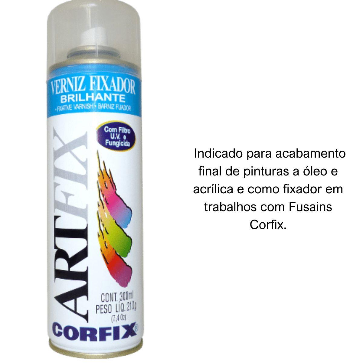 Verniz Fixador Spray Brilhante Corfix 300ml - Palácio da Arte