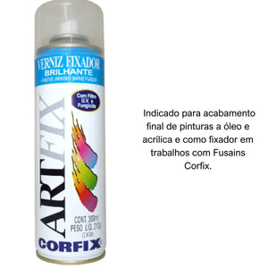 Verniz Fixador Spray Brilhante Corfix 300ml - Palácio da Arte