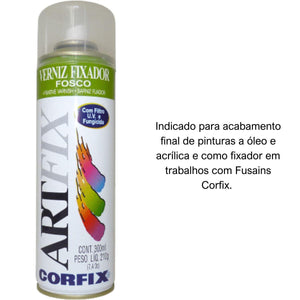 Verniz Fixador Spray Fosco Corfix 300ml - Palácio da Arte